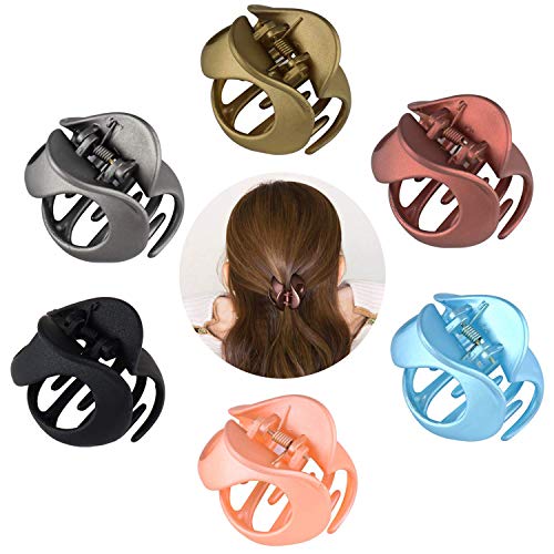 SBYURE Jaw Clips,6 Pcs No-Slip Simple Irregular Claw Clips,Vintage Hair Accessories for Women,6 Colors