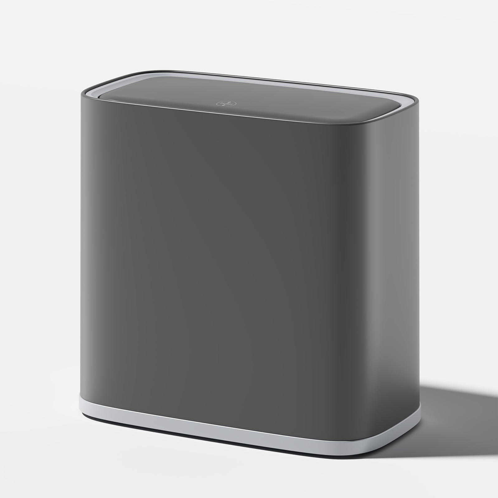 TODAYGO 8L Air-Press Trash Can with Wheels, Slim Narrow Bathroom & Toilet Side Bin with One-Touch Lid, Pet-Resistant Odor-Proof, for Small Space, Under Desk, Narrow Gap, Kitchen, RV (Dark Grey)