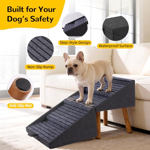Image of 2-in-1 Foldable Dog Stairs & Ottoman, Non-Slip Pet Steps for Small Dogs