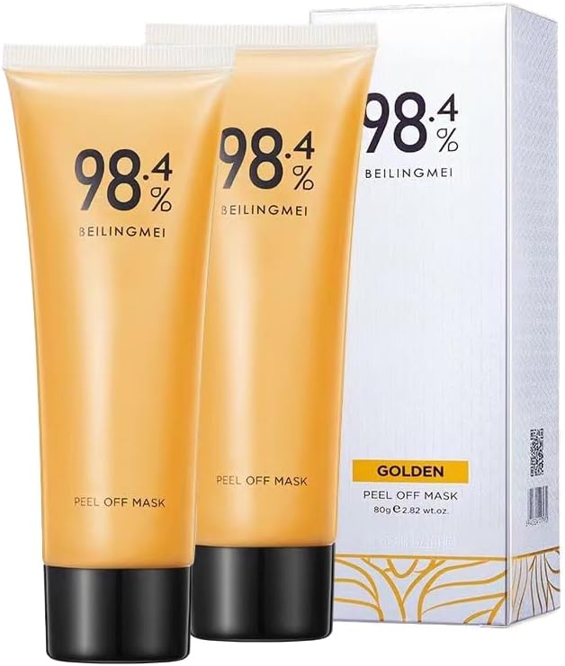 TIMLIFE 2 PCS Gold Peel Off Mask, 24 k Gold Face Mask, 24K Gold Peel Off Mask, Anti-Aging Gold Face Mask for Moisturizing Removes Blackheads