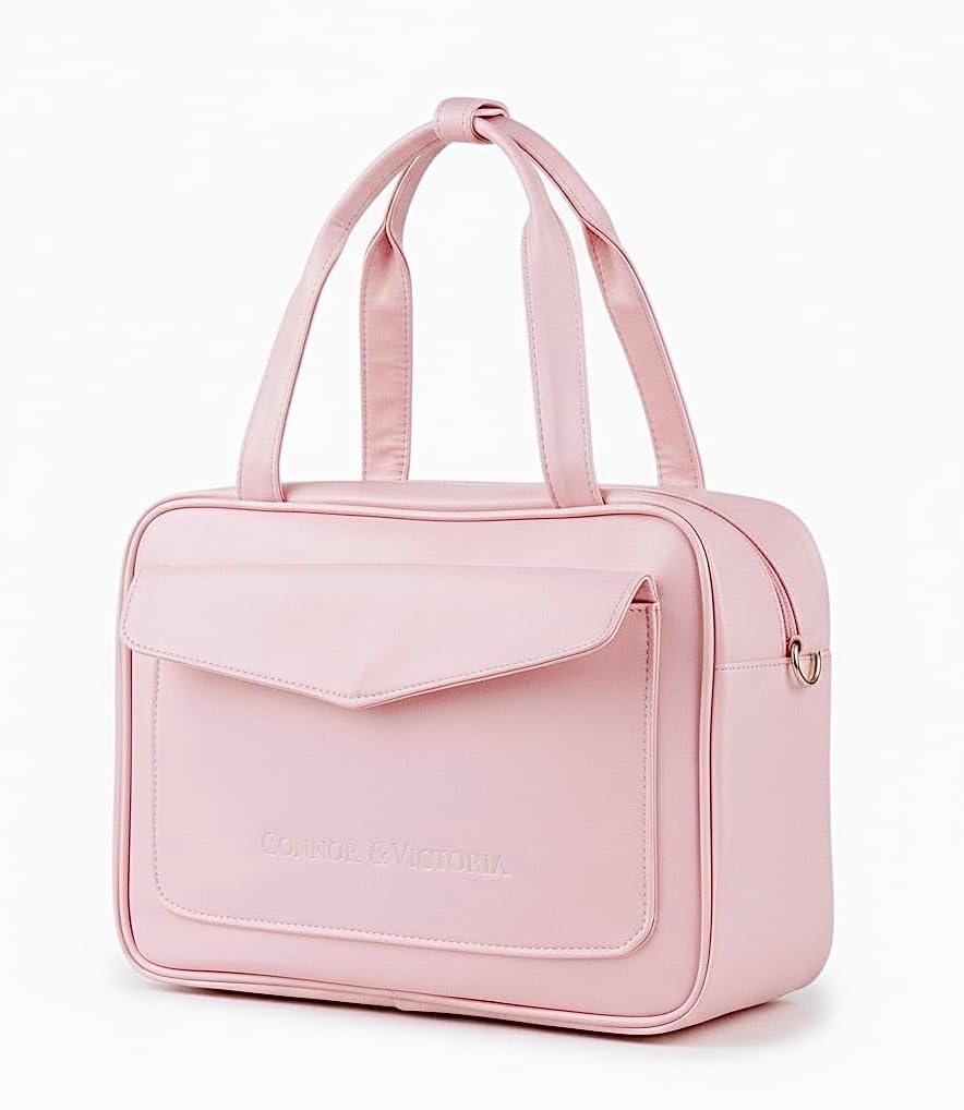 Tristan Home フェイクレザー トラベル トイレタリー オーガナイザーバッグ、吊り下げ式化粧品ケース、複数のコンパートメン