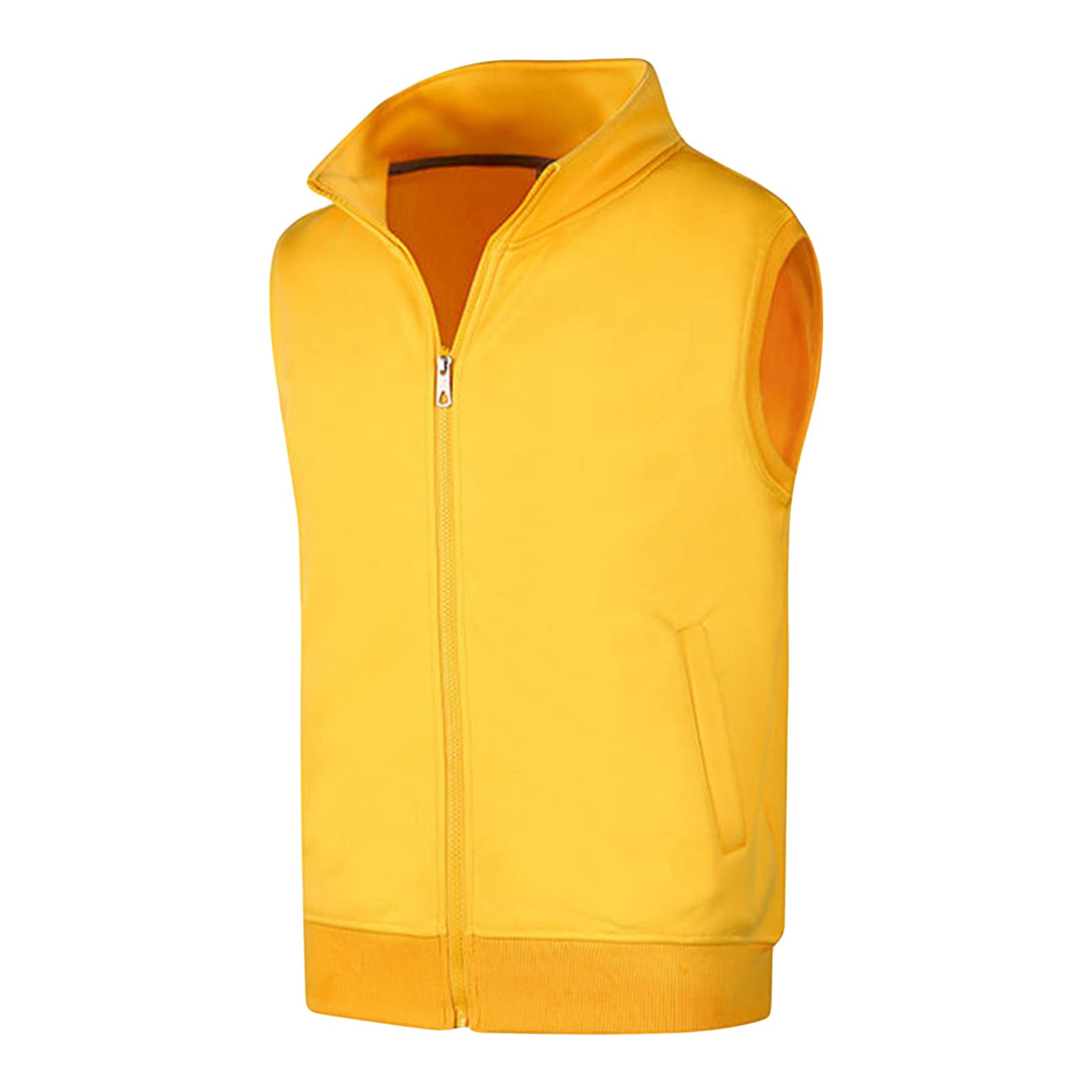 Men's Zip Up Fleece Lined Vest Lightweight Warm Sleeveless Jacket Casual Soft Hiking Outdoor Tank Tops