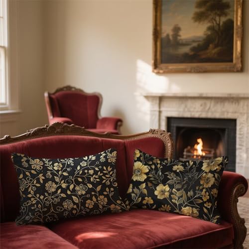Housse coussin 50x80 lot de 2 noir imperméable extérieur X-251 - 3