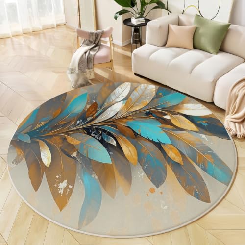 Tapis d'art moderne abstrait finitions or pour décoration - 4