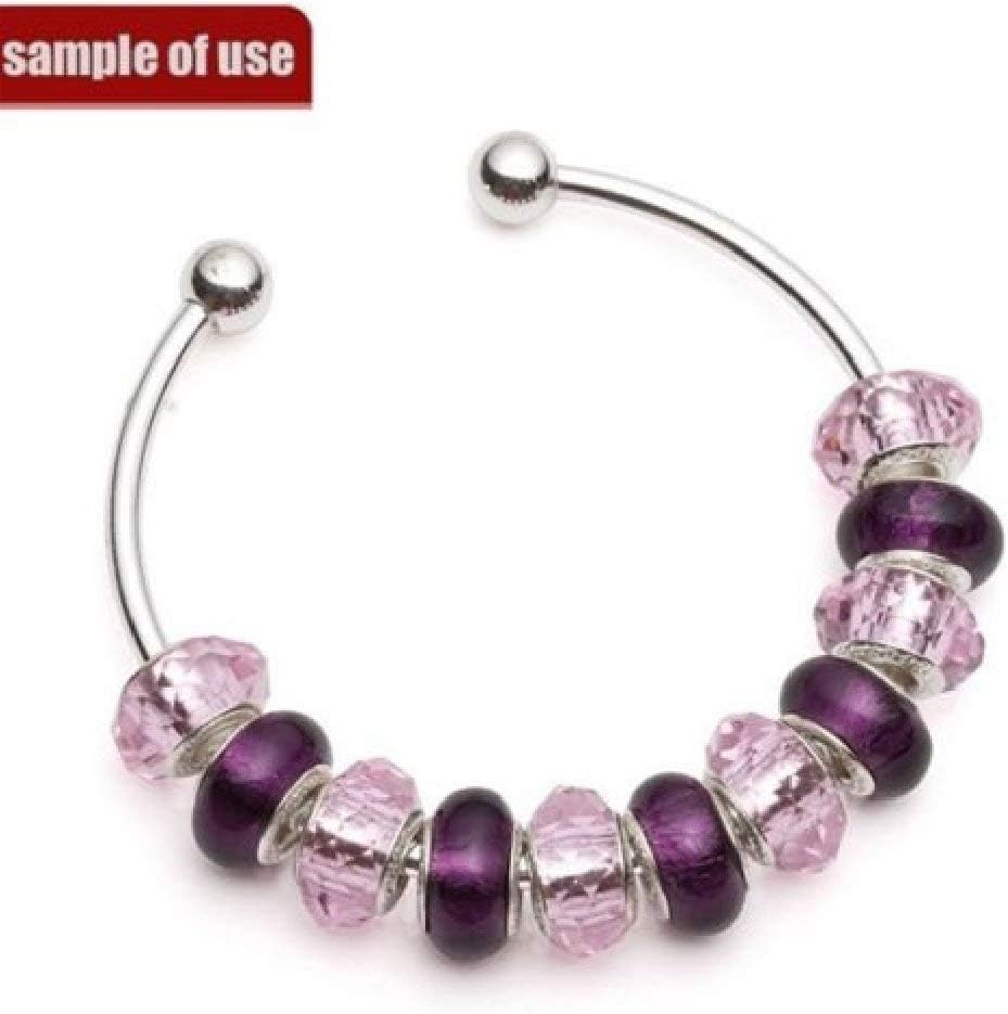 RUBYCA 5pcs Silver Tone Bangle Bracelet Screw End Ball Cuff Charm Beads DIY Jewelry Making - Image 7