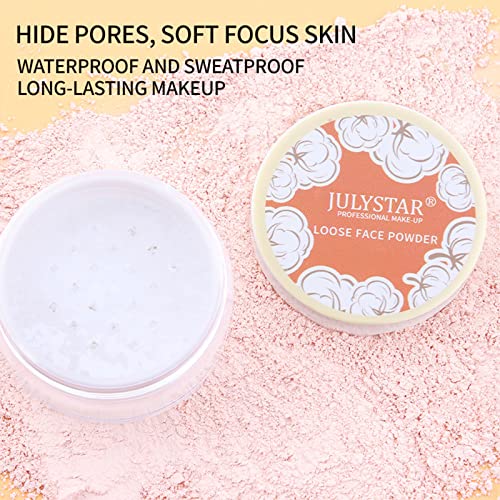 Loose Face Powder, Oil Control Face Pressed Powder,Loose Baking Face Setting Powder Makeup, Natural Matte Smooth Setting Powder Long-Lasting Waterproof,8G (02# Pink Complexion) #TOP3