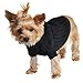 DOGGIE DESIGN Combed Cotton Cable Knit Dog Sweater Large - Jet Black