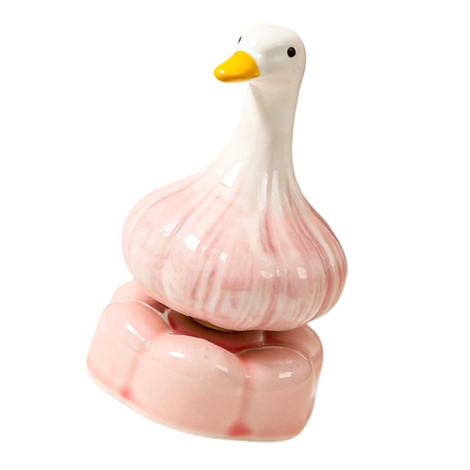 kwoifioy Ceramic Rotating Ducks Figurines Fidgety Toy Garlic Ducks Statues Table Ornament Funny Animal Sculptures for Home Offices Decors Fidgety Toys