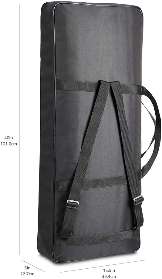 Amazon Basics Keyboard Gig Bag for 61-note Portable Electric Piano - Padded, Black