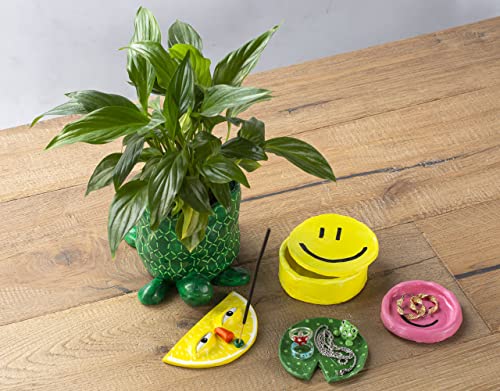 Pott'd™ Home Air-Dry Clay Pottery Kit For Beginners, Pottery Kit For Adults. Kit Includes: Air-Dry Clay For Adults, Tools, Paints, Brushes, Sealant, How-To-Guide, Gift - Regular Paints #TOP5