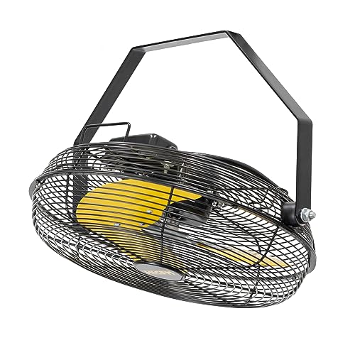 HiCFM 2500 CFM 12 Inch Industrial Wall Mount Fan, 3-Speeds High Velocity Wall fan with IP44 Enclosure Motor for Barn, Garage, Warehouse, Greenhouse and Commercial Use