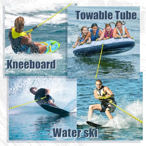 Image of Boat Tow Rope 60ft 1-6 Riders, Floating Ropes for Towable Tubes