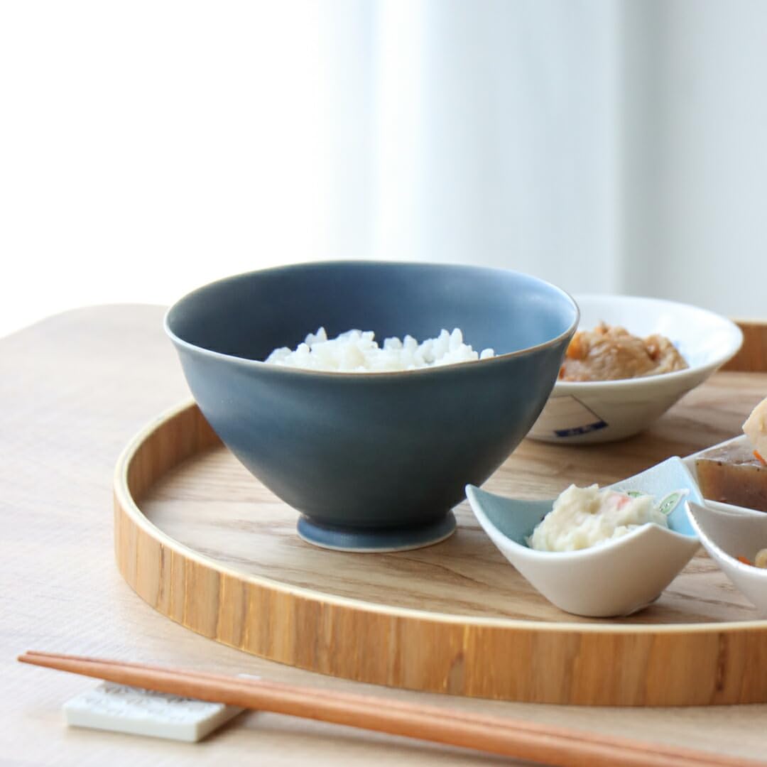 有田焼 お茶碗 ご飯茶碗 ルリマット 軽量 小さめ 陶器 和風 シンプル おしゃれ 日本製 (ルリマット)