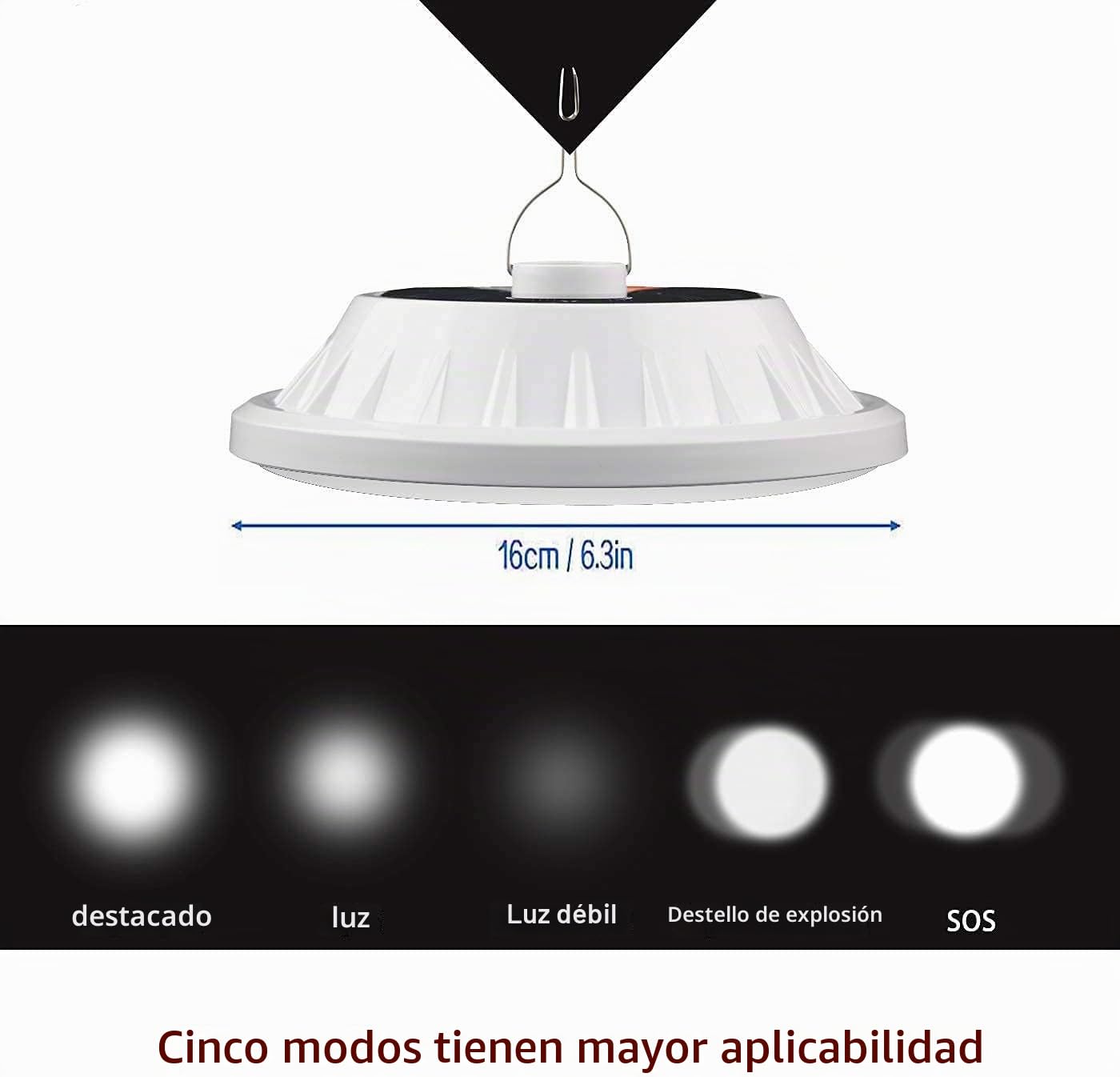 Lámpara LED solar para camping, carga USB, con mando a distancia, 5 modos, colgante, IPX7, impermeable, banco de energía, para camping, senderismo, huracán