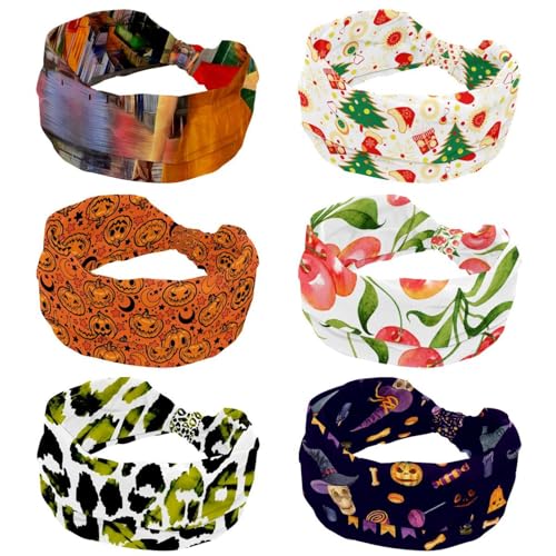 Bandeaux de Noël anti-glisse lot de 6 turbans confortables pour stopper la sueur