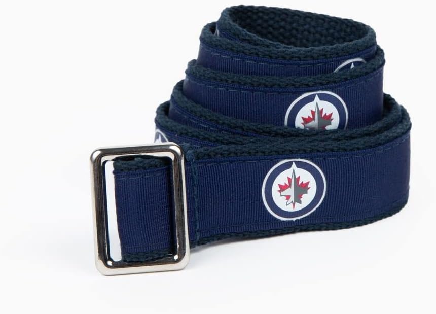 GELLS Winnipeg Jets NHL Hockey Belt Officially Licensed With Stainless Steel Buckle And Logo Tin