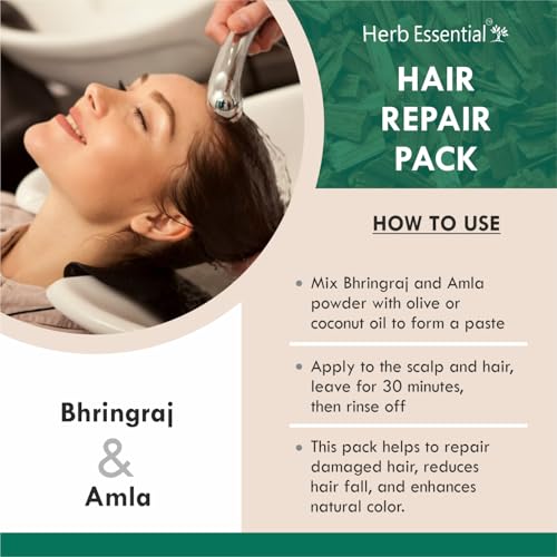 Image of Herb Essential Jatamansi Root, Amla Fruit, Reetha, Shikakai, Hibiscus Flower, Bhringraj Powder - 25gm*6 | Natural Ayurvedic Blend | Promotes Hair Growth, Reduces Hair Fall, Enhances Skin Health