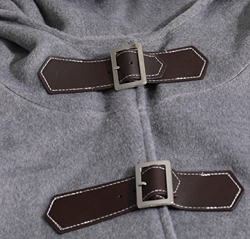 Chartou Women's Cute Batwing-Sleeve Hooded Wool Baggy Poncho Cape Cardigans Outwear (Large, H-Grey) #TOP5