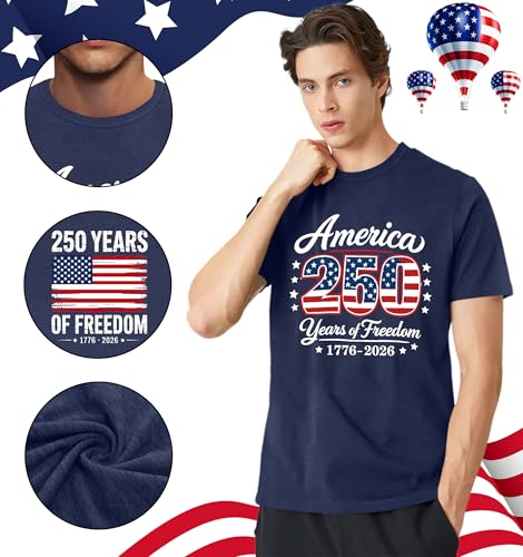 Image of Ithalt Men's American Flag Shirt 4th of July T-Shirt USA Patriotic Tee Shirt Independence Day Top