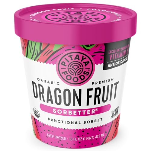 Pitaya Foods - Frozen Organic Dragon Fruit Sorbetter Sorbet Pint (16 fl+oz)