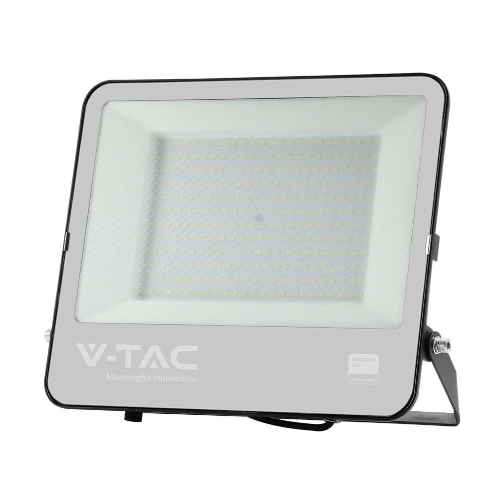 VT-44101 100W LED Floodlight with Samsung CHIP-1M Wire | 13500 Lumens | 6500K Daylight | IP65 Waterproof | Black Body Grey Glass High Efficiency 135LM/W for Garden Garage Warehouse Parking | Pack of 1