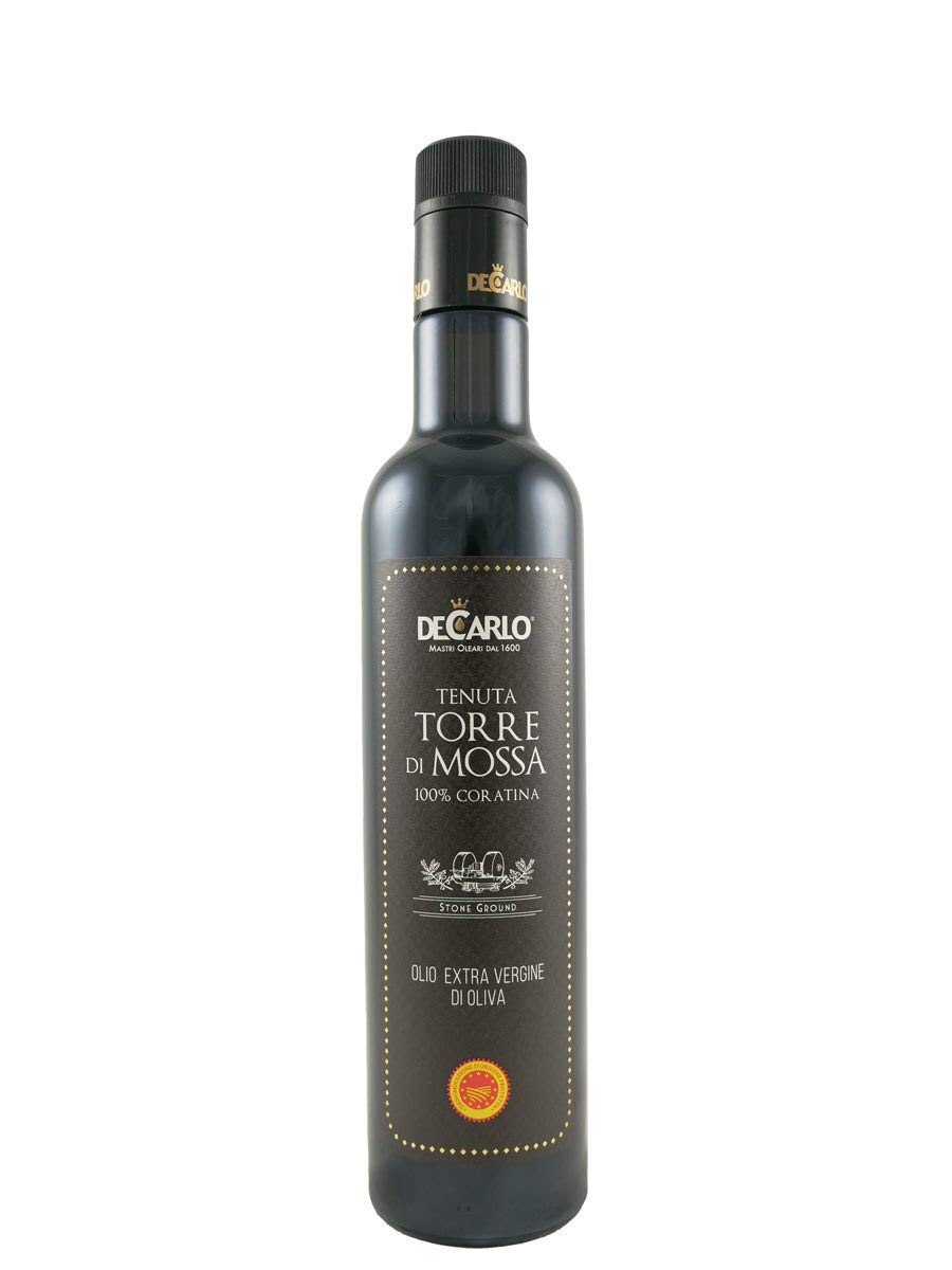 De Carlo Tenuta Torre di Mossa DOP Terra di Bari Extra Virgin Olive Oil from Puglia, Italy, 16.9 fl oz (500ml)