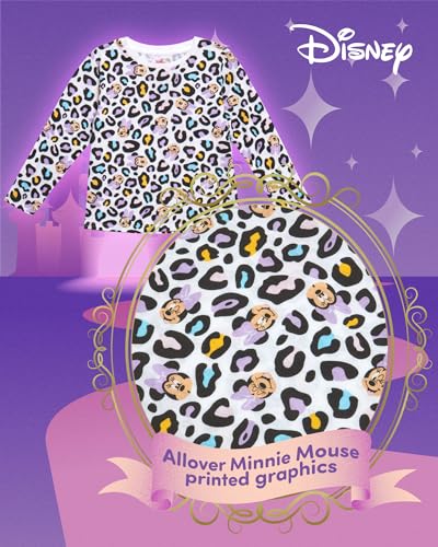 Disney Minnie Mouse Princess Girls Shirts - 3 Pack Long Sleeve Girls Graphic Tees for Toddler and Little Kid (Size 3T-7)4