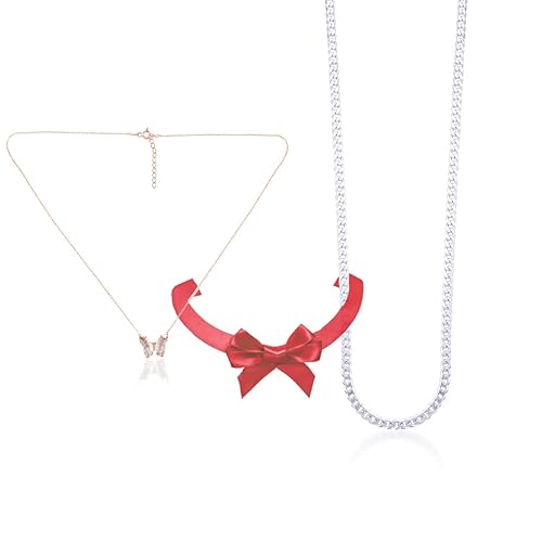 925 Sterling Silver Couple Combo Of Figaro Chain And Butterfly CZ Shape Necklace