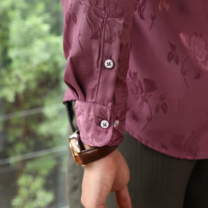 Image of CAHOOT Men's Hexagon-Lined Shirt | Casual Wear | Spread Collar | Long Sleeve | Button Closure | Shirt Crafted with Comfort Fit for Everyday Wear