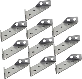 ULTECHNOVO 10pcs Corner Code Hardware Brackets Shelf Brackets Heavy Duty Metal Corner Brackets Angle Corner Brace Angle Brackets Angle Joint Fastener Stainless Steel Silver Furniture Fastener