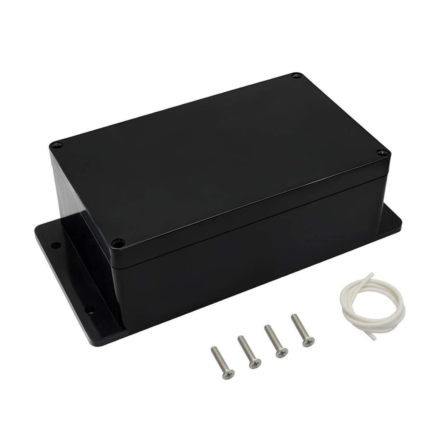 Waterproof Plastic Enclosure Box Electronic Project Instrument Case Electrical Project Box Outdoor Junction Box Housing 200 * 120(Black Color with Ear,200x120x75)
