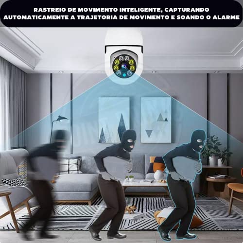 Câmera de Segurança Lâmpada IP Wi-fi 360 Infravermelho Full HD Luz Branca Forte Resistente a àgua IP