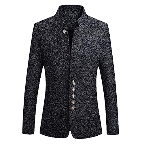 YTR6TW Men Spring Chinese Style Business Casual Stand Collar Male Blazer Slim Fit Mens Blazer Jacket