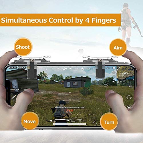 SONGVEN Semiconductor Mobile Game Controller Gamepads with Two Triggers Sensitive Aim Shoot Keys Portable Semiconductor Phone Radiator for 4-6.7 inch iOS Android Phones (H5。)