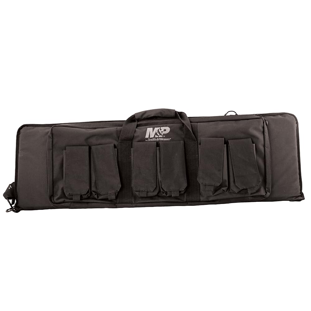M&P Pro Tac Padded Rifle Case with Ballistic Fabric Construction and External Pockets for Shooting, Range, Storage and Transport