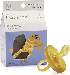 Natursutten Pacifiers 0-6 Months - 1-Pack Original Shield Orthodontic Nipple Natural Rubber Safe & Soft BPA-Free Pacifiers for Breastfeeding Babies - Newborn Pacifiers Made in Italy