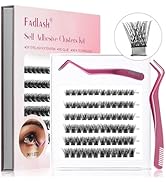 Self Adhesive Lash Extension Kit Lash Clusters DIY Eyelash Extensions 72 Individual Lashes Wispy ...