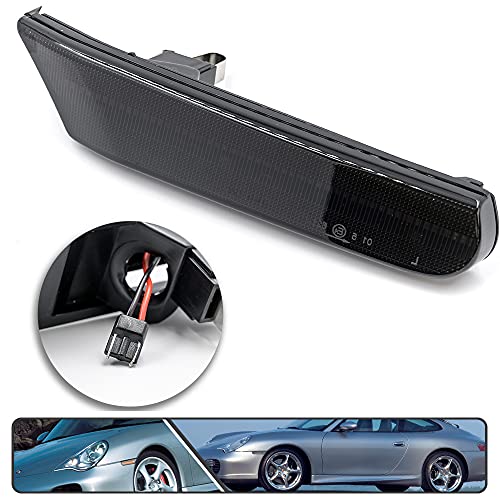 2Pcs Smoked Lens Full Led Dynamic Sequential Blink Side Marker Lights For Porsche 911 1998-2005 Boxster 986 1997-2004 Front Bumper Side Marker Assembly #TOP2
