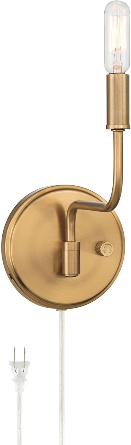 Possini Euro Design Possini Euro Ophelia 9 1/2" H Warm Brass Plug-in Swing-Arm Wall Sconce