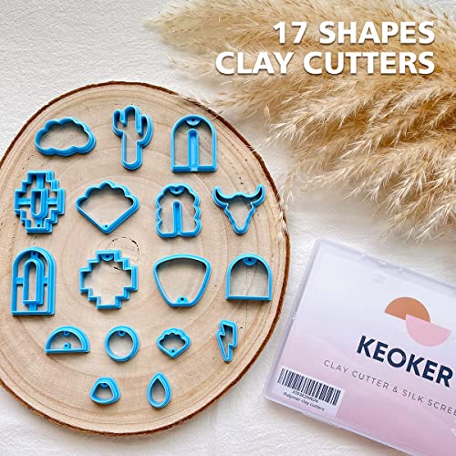 Keoker Polymer Clay Cutters, Set Of 17 Shapes Aztec Clay Cutters For Polymer Clay Jewelry, Aztec Clay Earing Cutters For Polymer Clay Jewelry Making #TOP2
