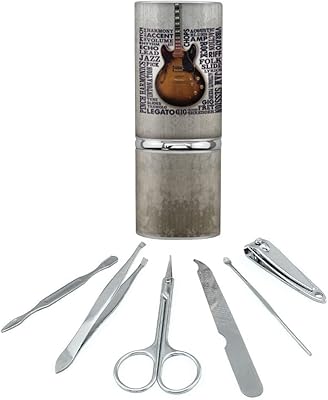 Guitar Riffs Music Stainless Steel Manicure Pedicure Grooming Beauty Care Travel Kit