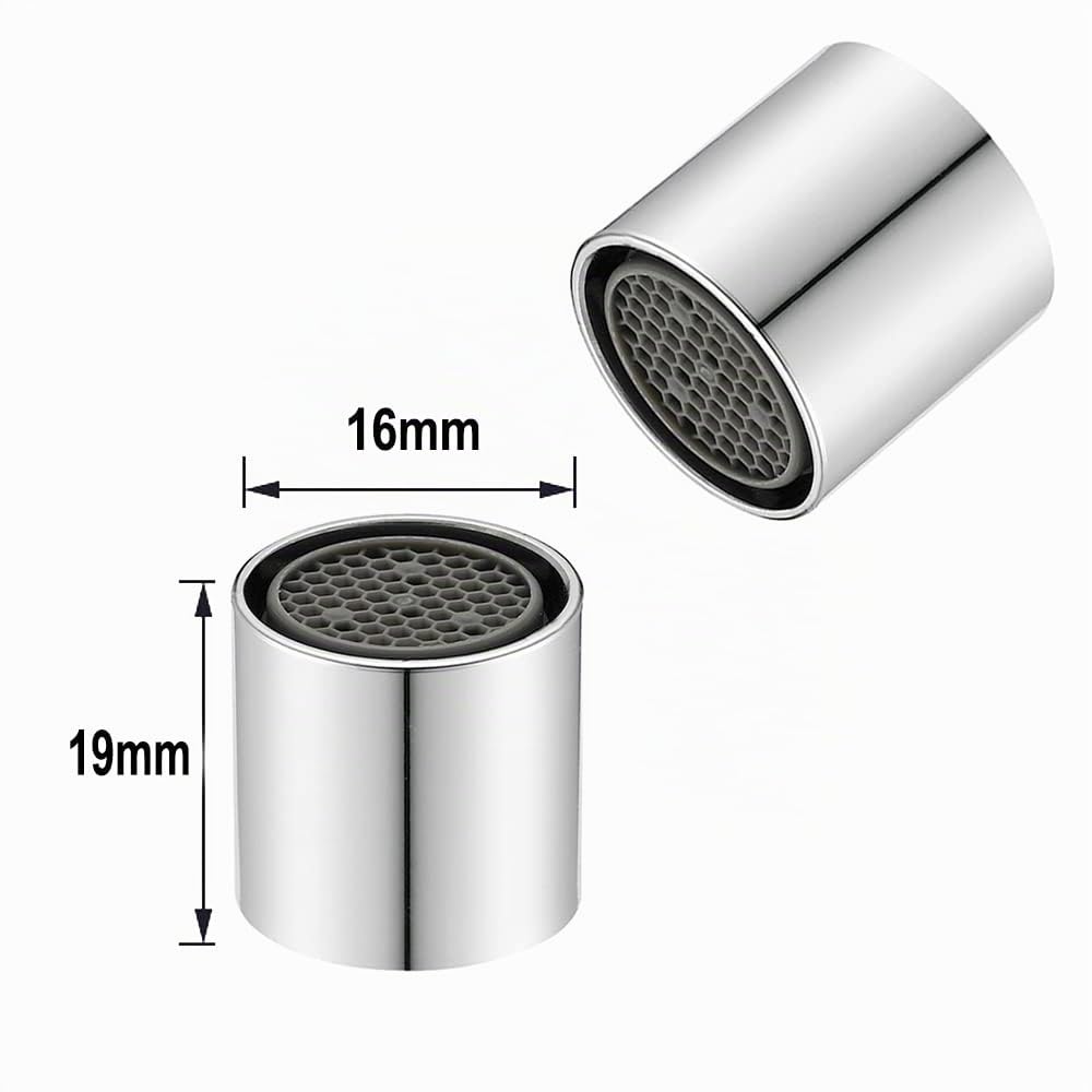 Chedin M16/M18/M18,5/M20/M22 Regolatore getto Ugello miscelatore, 4 pezzi per rubinetto Bubbler, cartuccia di miscelazione, filtro rubinetto, beccuccio mieycomb cromato – filo interno (M16)