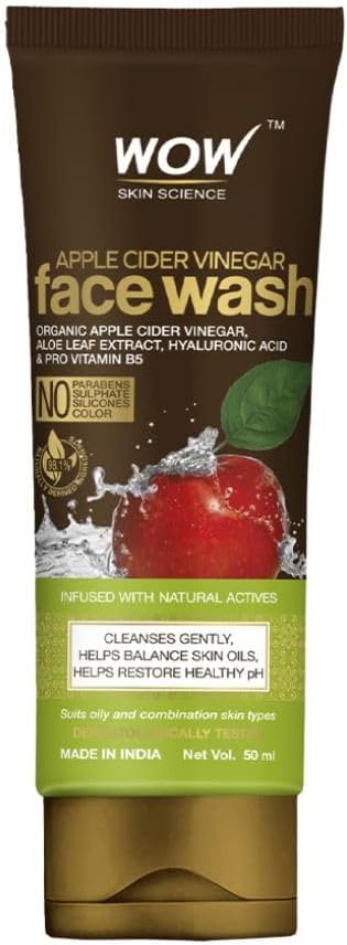 WOW Skin Science Apple Cider Vinegar Foaming Face Wash | Deep Cleansing | For Oily Skin | Fresh, Clear Skin | For Acne & Pimples | Paraben & Sulphates Free| Face Wash for Women & Men | 100 ml