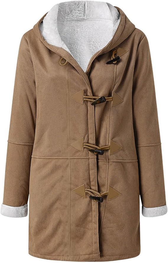 Winter Coats for Women Trendy Plus Size Warm Sherpa Fleece Lined Jackets Suede Hooded Parka Peacoats Outerwear4