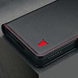 TORRO Leather Case Compatible with Samsung Galaxy S25 Ultra 5G 2025 – Premium Leather Wallet Case with Kickstand and Card Slots (Black with Red Detail) - Image 7