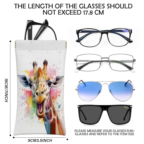 Image of 2 PCS Glasses Eyeglass Sunglasses Case Pouch Soft PU Leather Cute Aesthetic with Cleaning Cloth for Boys Men Man