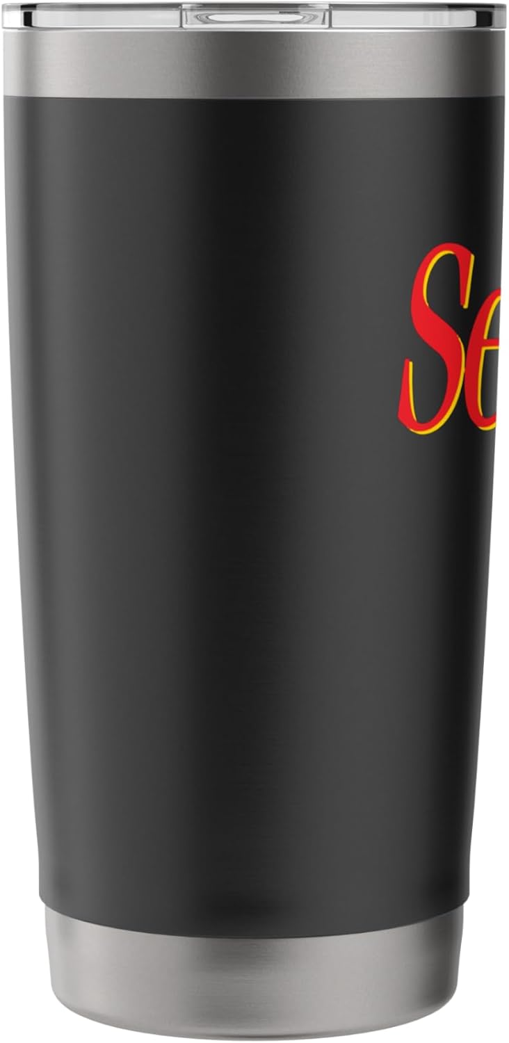 SERENITY NOW - retro pop culture quote 80s 90s funny sarcasm Stainless Steel Insulated Tumbler - Image 4
