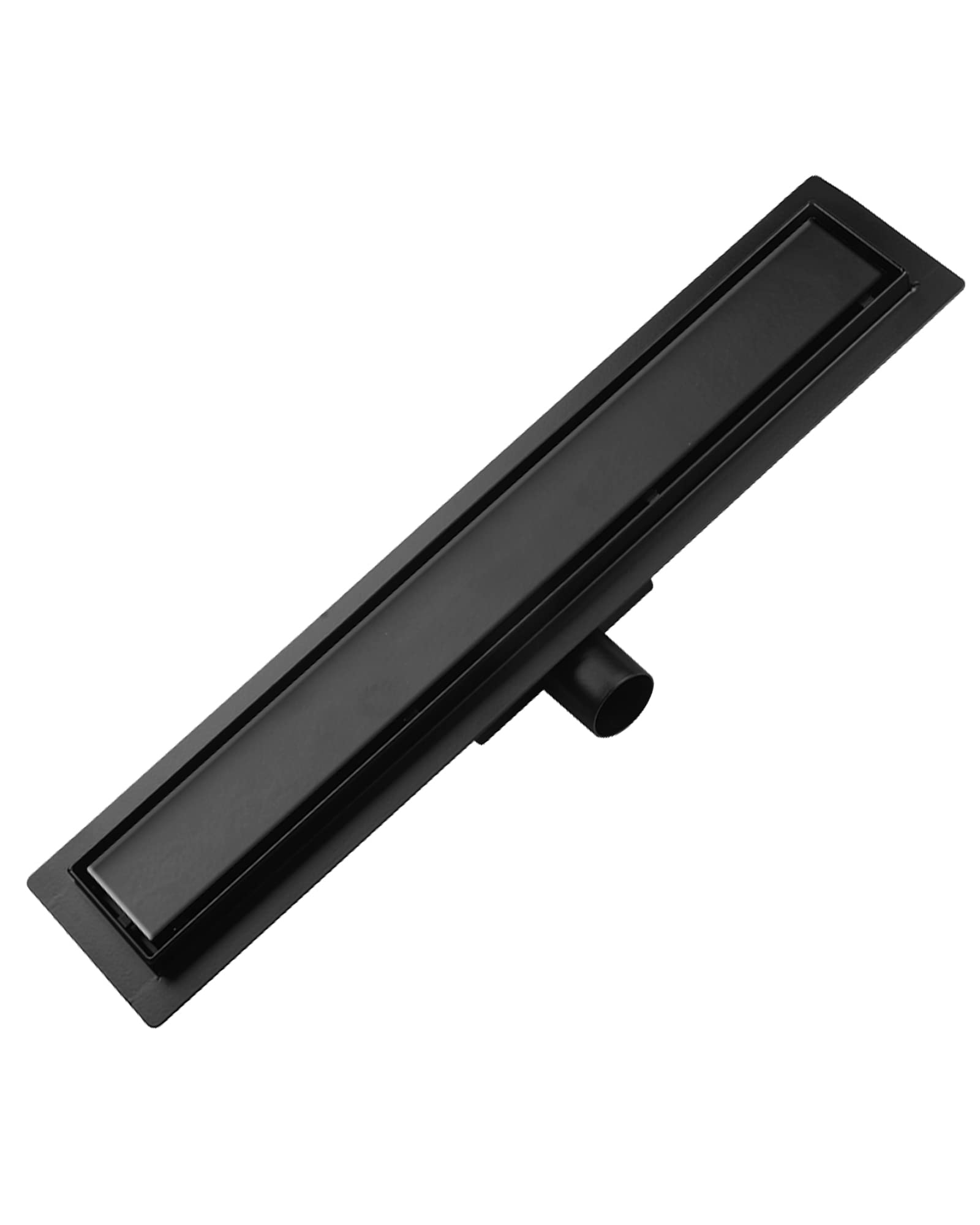 Juego de desagüe de ducha lineal de acero inoxidable de 24 pulgadas, 2 en 1, de doble cara, con tope de olor y colador de pelo para baños