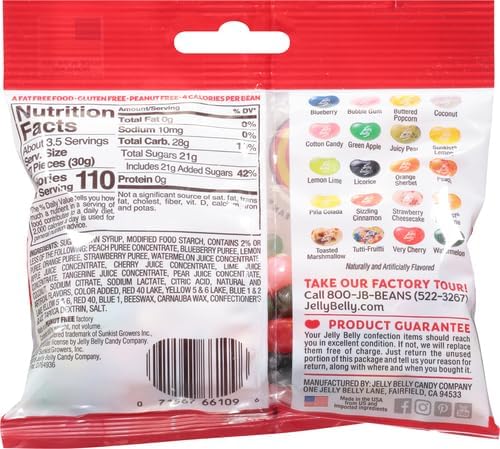 66110 Jelly Belly, 20 Flavors, Grab & Go Bag, 3.5-oz. - Quantity 1212