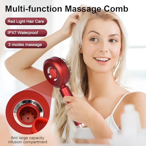 Colexy Kopfmassagegerät Elektrisch, 3-in-1 Kopfhaut Massagebürste mit Kopfmassage Bürste, Hair Oil Applicator, 3 Modi für Kopf Kopfhaut Massage, Haarpflege, SPA, Entspannung, 360° Haar Kopfhautpflege